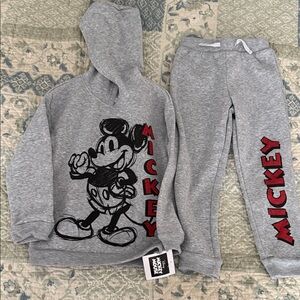 Disney Gray and Red Mickey Mouse Kids Matching Set
